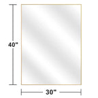 Miroir suspendu rectangulaire en alliage d'aluminium doré à bord fin (double face)