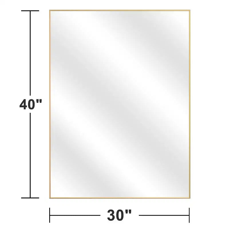 Miroir suspendu rectangulaire en alliage d'aluminium doré à bord fin (double face)
