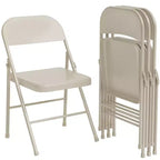 Whizmax 2-Pack Folding Chairs, 350lb Capacity Metal Frame, Portable Black Foldable Chairs for Indoor/Outdoor, Dining/Living Room & Office