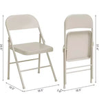 Lot de 2 chaises pliantes Whizmax, cadre en métal capacité 158 kg, chaises pliables noires portables pour intérieur/extérieur, salle à manger/salon et bureau