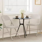 Lot de 2 chaises pliantes Whizmax, cadre en métal capacité 158 kg, chaises pliables noires portables pour intérieur/extérieur, salle à manger/salon et bureau