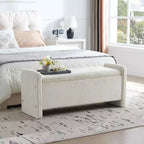 Banc pouf ottoman en velours PINMOCO 44 pouces, repose-pieds rembourré de rangement pour salon et chambre à coucher