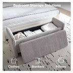 Banc pouf ottoman en velours PINMOCO 44 pouces, repose-pieds rembourré de rangement pour salon et chambre à coucher