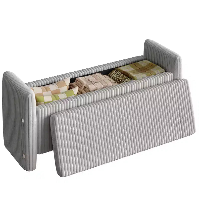 Banc pouf ottoman en velours PINMOCO 44 pouces, repose-pieds rembourré de rangement pour salon et chambre à coucher
