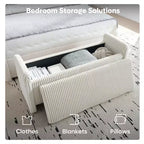 Banc pouf ottoman en velours PINMOCO 44 pouces, repose-pieds rembourré de rangement pour salon et chambre à coucher