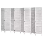 VEVOR Wood Room Divider, 8 Panel Wood Folding Privacy Screen, 66.9 Inches Tall Indoor Louvered Wooden Partition, Portable Decoration Screen