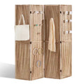 VEVOR Wood Room Divider, 4 Panel Wood Folding Privacy Screen, 66.9 Inches Tall Indoor Carved Partition Divider, Portable Decoration Screen