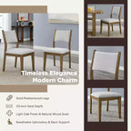 Chaises de salle à manger rembourrées Roundhill Furniture Parker, ensemble de 2, chêne clair et gris