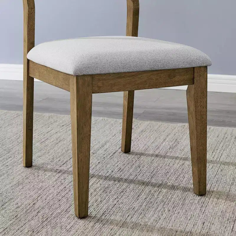 Chaises de salle à manger rembourrées Roundhill Furniture Parker, ensemble de 2, chêne clair et gris