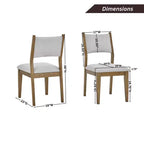 Chaises de salle à manger rembourrées Roundhill Furniture Parker, ensemble de 2, chêne clair et gris