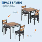 Table de cuisine avec 2 chaises rembourrées, ensemble de salle à manger 3 pièces en bois avec protection d'angle pour petit espace, appartement, salle à manger, cuisine