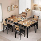Table de cuisine avec 2 chaises rembourrées, ensemble de salle à manger 3 pièces en bois avec protection d'angle pour petit espace, appartement, salle à manger, cuisine