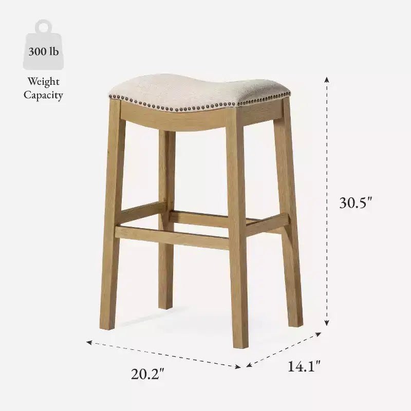 Tabouret de bar sans dossier Maven Lane Alex avec revêtement en tissu 31