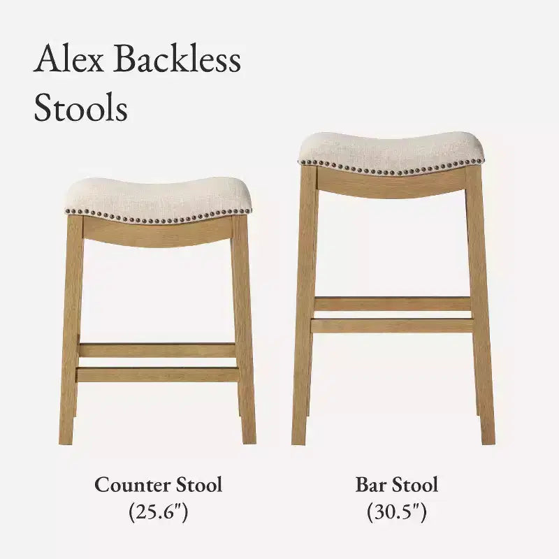 Tabouret de bar sans dossier Maven Lane Alex avec revêtement en tissu 31
