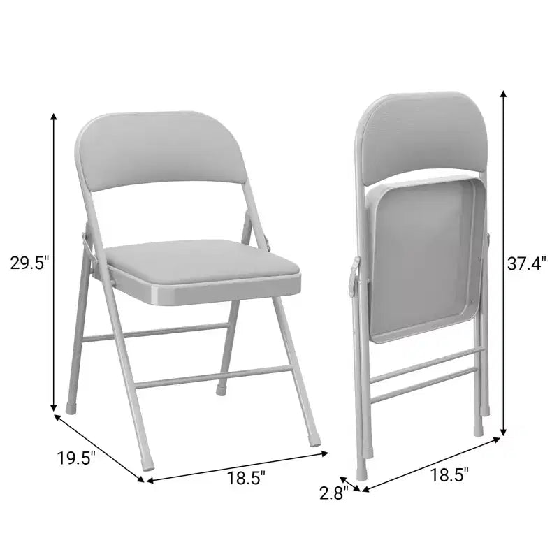 Lot de 4 chaises pliantes Whizmax avec coussin rembourré et dossier, chaises en métal avec coussin confortable pour la maison et le bureau, pour événements intérieurs et extérieurs
