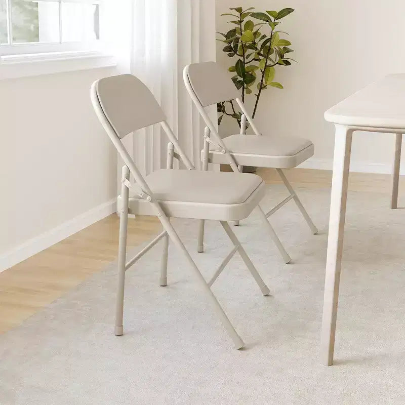 Lot de 4 chaises pliantes Whizmax avec coussin rembourré et dossier, chaises en métal avec coussin confortable pour la maison et le bureau, pour événements intérieurs et extérieurs