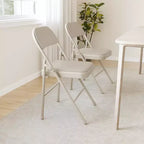 Lot de 4 chaises pliantes Whizmax avec coussin rembourré et dossier, chaises en métal avec coussin confortable pour la maison et le bureau, pour événements intérieurs et extérieurs