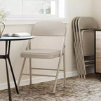 Lot de 4 chaises pliantes Whizmax avec coussin rembourré et dossier, chaises en métal avec coussin confortable pour la maison et le bureau, pour événements intérieurs et extérieurs