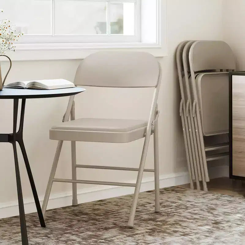 Lot de 4 chaises pliantes Whizmax avec coussin rembourré et dossier, chaises en métal avec coussin confortable pour la maison et le bureau, pour événements intérieurs et extérieurs