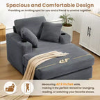 Hyleory Chaise longue en velours côtelé avec ottoman, fauteuil inclinable une place, fauteuil d'appoint moderne pour salon ou chambre à coucher