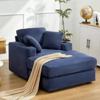 Hyleory Chaise longue en velours côtelé avec ottoman, fauteuil inclinable une place, fauteuil d'appoint moderne pour salon ou chambre à coucher