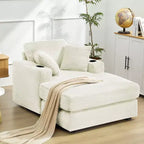 Hyleory Chaise longue en velours côtelé avec ottoman, fauteuil inclinable une place, fauteuil d'appoint moderne pour salon ou chambre à coucher