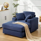 Hyleory Chaise longue en velours côtelé avec ottoman, fauteuil inclinable une place, fauteuil d'appoint moderne pour salon ou chambre à coucher