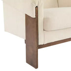Okak 34 Fauteuil moderne avec revêtement confortable, coussins profonds, bois massif, fauteuil du milieu du siècle pour salon, chambre à coucher, salle d'attente