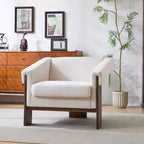 Okak 34 Modern Accent Chair with Comfy Upholstery Deep Cushions Solid Wood Mid-Century Armchair for Living Room Bedroom Waiting Room