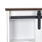 Coiffeuse de 110 cm de large Okak Farmhouse avec support pour sèche-cheveux, bureau de vanité avec tiroir de maquillage et armoire pour chambre à coucher