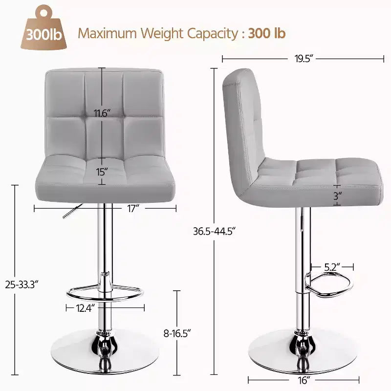 Tabouret de bar pivotant moderne Yaheetech à hauteur réglable