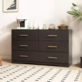 Commode Okak 2 rangées 6 tiroirs, commode moderne avec grand espace de rangement, armoire de rangement au fini mat pour le salon, l'entrée