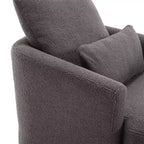 Fauteuil pivotant Okak 360°, Fauteuil d'appoint en cuir PU moelleux avec support ergonomique pour salon, chambre de bébé, bureau, espace de détente