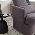 Fauteuil pivotant Okak 360°, Fauteuil d'appoint en cuir PU moelleux avec support ergonomique pour salon, chambre de bébé, bureau, espace de détente