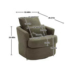 Fauteuil pivotant Okak 360°, Fauteuil d'appoint en cuir PU moelleux avec support ergonomique pour salon, chambre de bébé, bureau, espace de détente