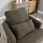 Fauteuil pivotant Okak 360°, Fauteuil d'appoint en cuir PU moelleux avec support ergonomique pour salon, chambre de bébé, bureau, espace de détente