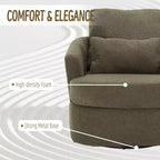 Fauteuil pivotant Okak 360°, Fauteuil d'appoint en cuir PU moelleux avec support ergonomique pour salon, chambre de bébé, bureau, espace de détente