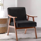 Okak Accent Chairs for Bedroom, Mid-Century Modern Chair, Solid Wood Frame, Accent Chair Extra-Thick Backrest, Wingback Chair, Reading Room