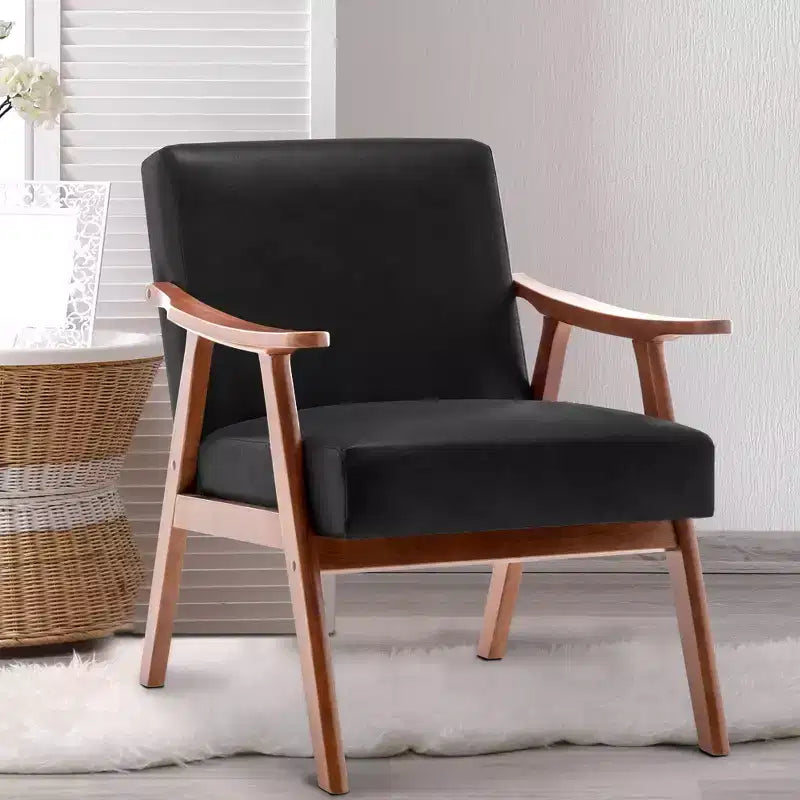 Okak Accent Chairs for Bedroom, Mid-Century Modern Chair, Solid Wood Frame, Accent Chair Extra-Thick Backrest, Wingback Chair, Reading Room