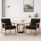 Fauteuils d'appoint Okak pour chambre, chaise moderne du milieu du siècle, cadre en bois massif, fauteuil d'appoint avec dossier extra-épais, fauteuil à oreilles, salle de lecture
