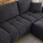 Canapé modulable Whisen 110, forme en L avec assise extra-large, design à lignes tendues
