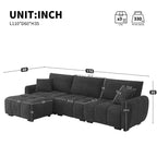 Canapé modulable Whisen 110, forme en L avec assise extra-large, design à lignes tendues