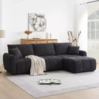 Canapé modulable Whisen 110, forme en L avec assise extra-large, design à lignes tendues