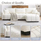 Canapé modulable Whisen 110, forme en L avec assise extra-large, design à lignes tendues