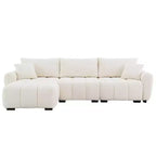 Canapé modulable Whisen 110, forme en L avec assise extra-large, design à lignes tendues