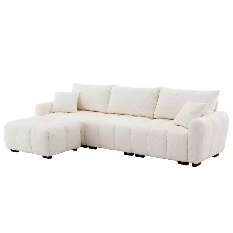 Canapé modulable Whisen 110, forme en L avec assise extra-large, design à lignes tendues