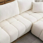 Canapé modulable Whisen 110, forme en L avec assise extra-large, design à lignes tendues