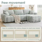 Canapé modulable Whisen 110, forme en L avec assise extra-large, design à lignes tendues