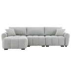 Canapé modulable Whisen 110, forme en L avec assise extra-large, design à lignes tendues