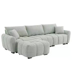 Canapé modulable Whisen 110, forme en L avec assise extra-large, design à lignes tendues